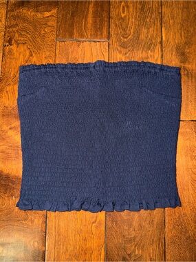 Navy Smocked Tube Top